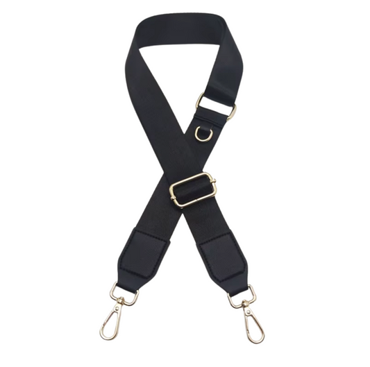 Adjustable Wide Crossbody Strap  130cm x 3.8cm - BLACK