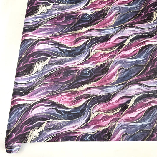 Stormy Mauve Marble PU Roll  46cm x 135cm