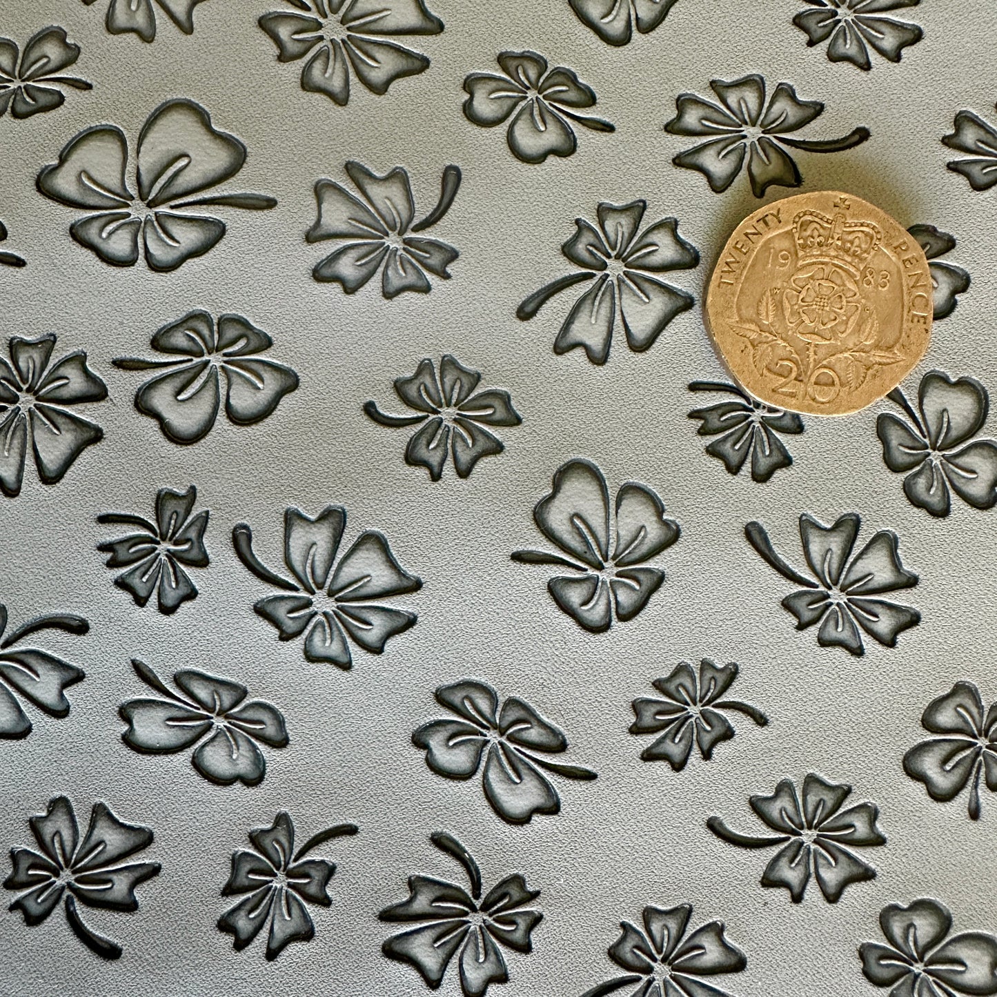 Lucky Clover PU Roll - BLUEY GREY 46cm x 135cm