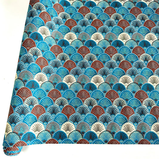 Imperial Fans Turquoise PU Roll  46cm x 135cm