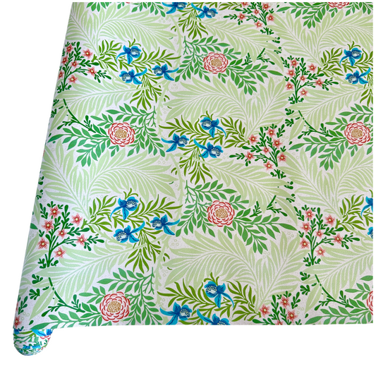 William Morris Larkspur PU Roll - Green  46cm x 135cm
