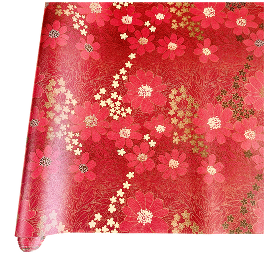 Golden Gardenia PU Roll - Crimson  46cm x 135cm