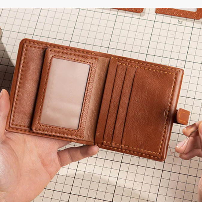 Sew Lisa Lam Porte Monnaie Real Leather Wallet - Rose