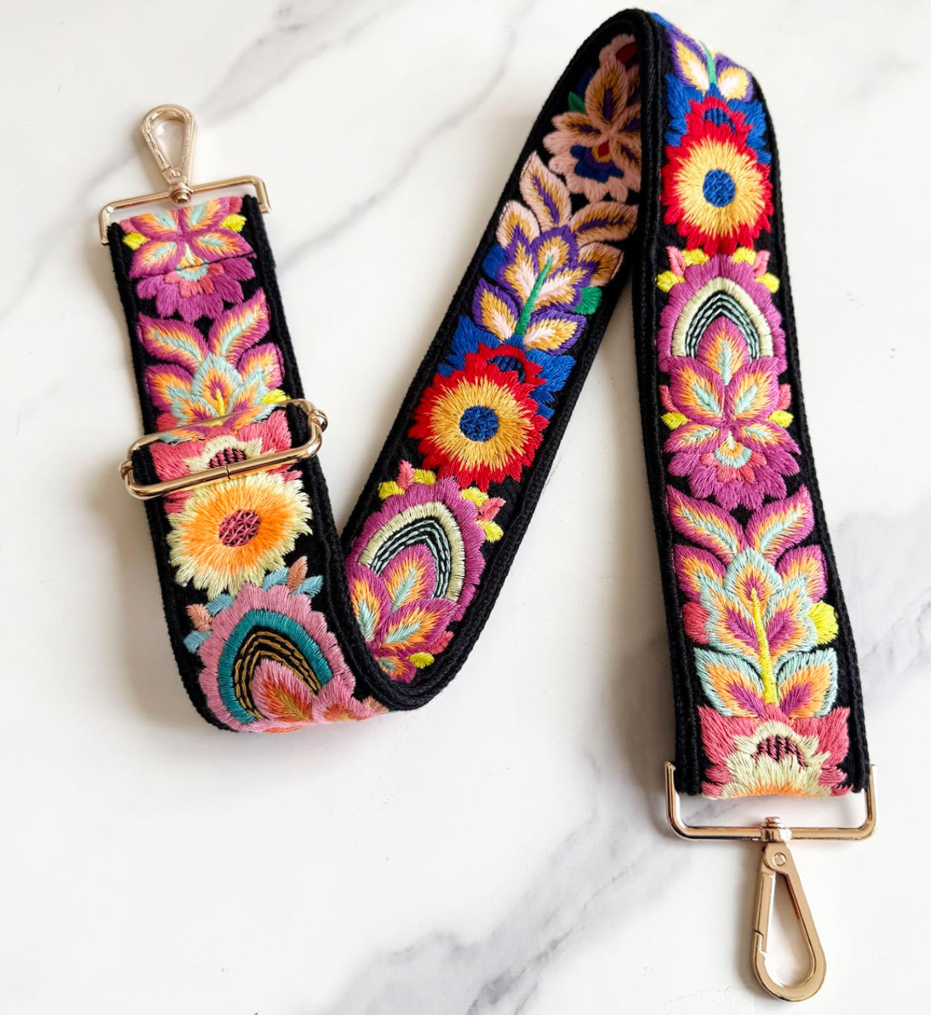 Real Embroidered Flora Shoulder Strap - 130cm