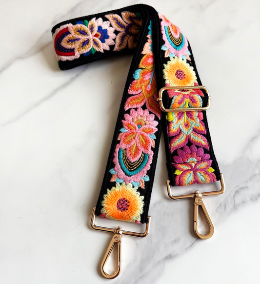 Real Embroidered Flora Shoulder Strap - 130cm