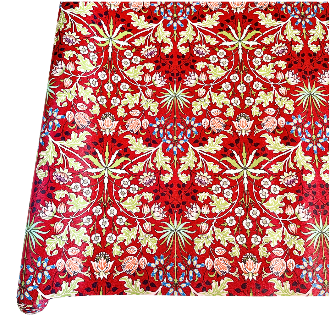 William Morris Hyacinth PU Roll - Red 46cm x 135cm