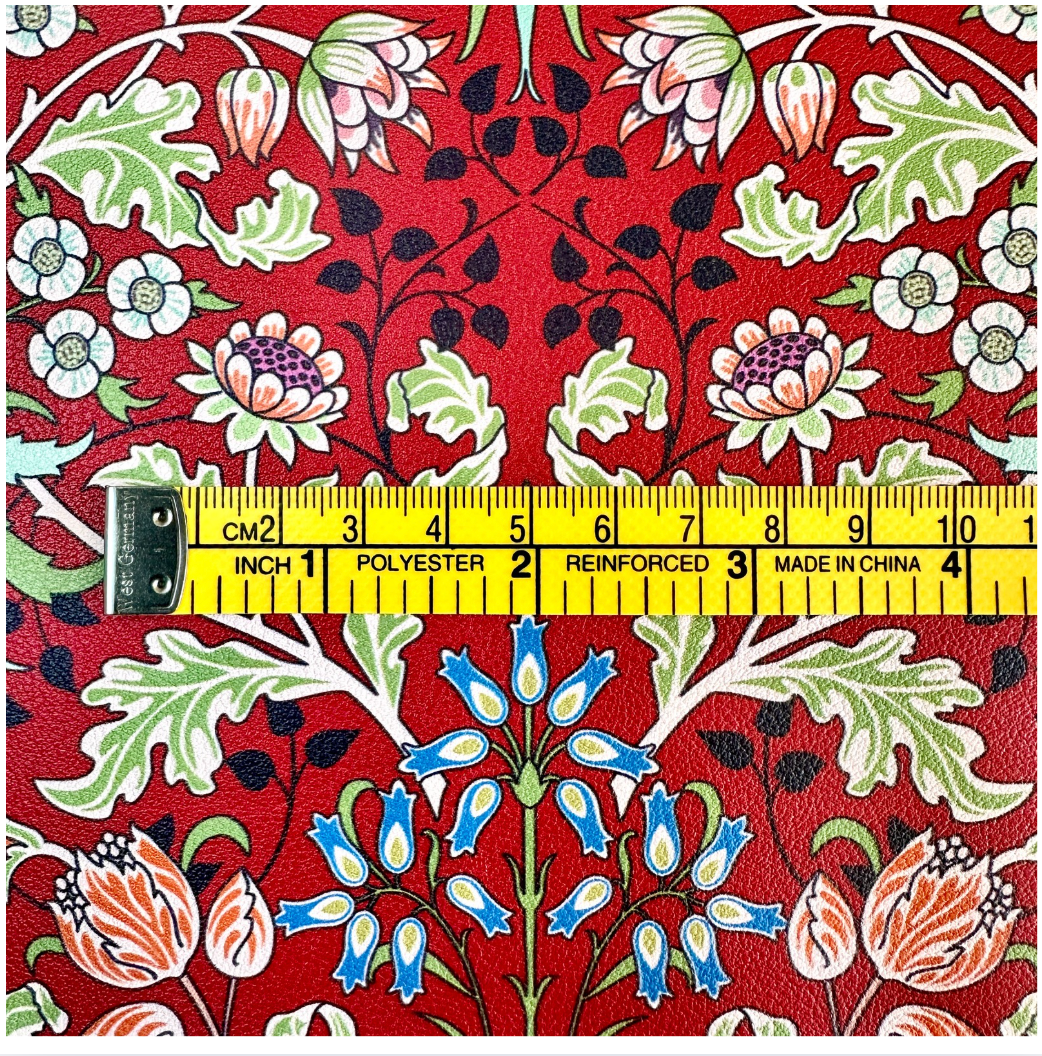 William Morris Hyacinth PU Roll - Red 46cm x 135cm