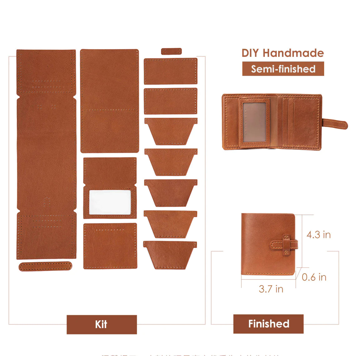 Sew Lisa Lam Porte Monnaie Real Leather Wallet - Walnut