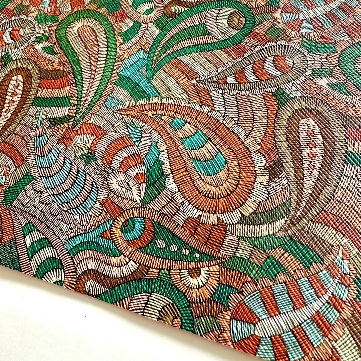 Paisley Print PU Roll - TAN  30cm x 135cm