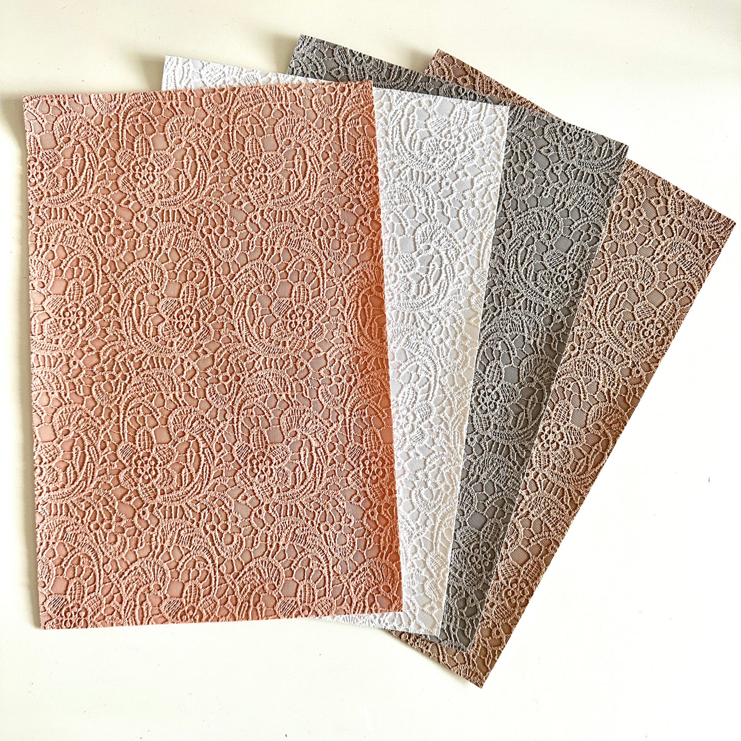 4pk Mixed PU Pack - 3D Lace NATURALS 20cm x 30cm