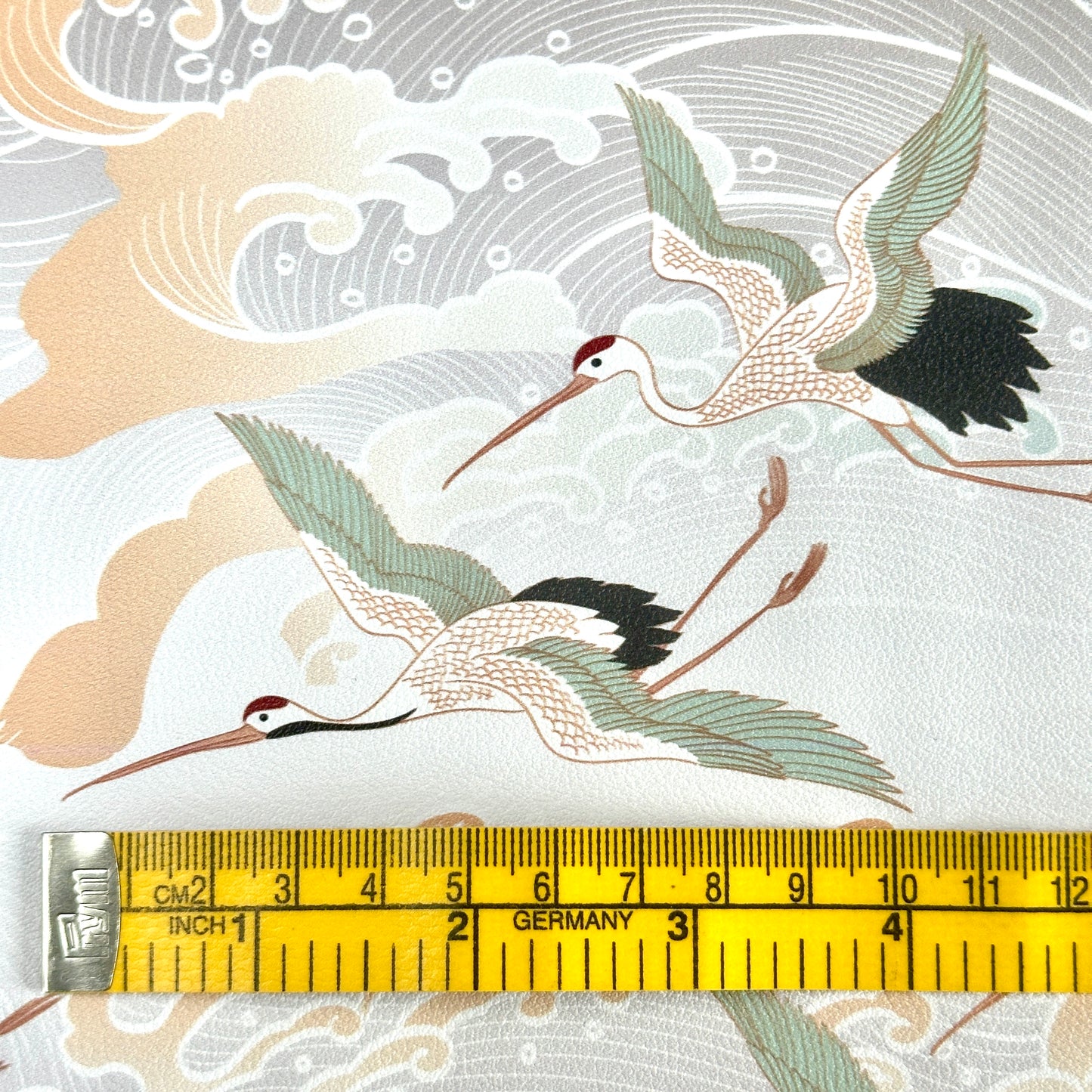 Dreaming Cranes PU Roll - Champagne  46cm x 135cm