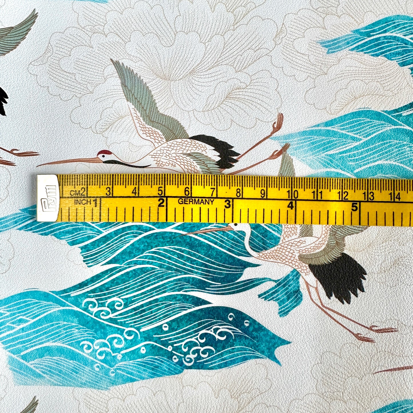 Dreaming Cranes PU Roll - Aqua  46cm x 135cm