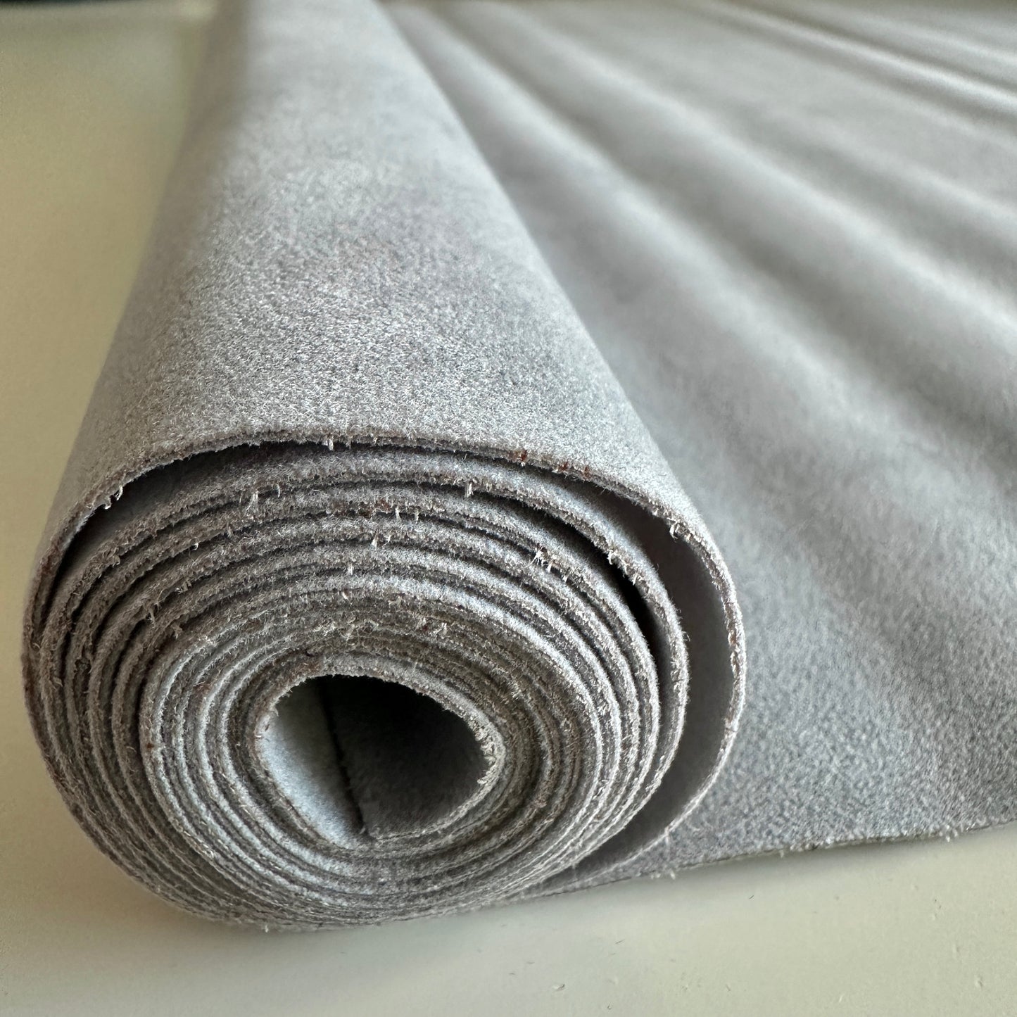 Faux Velvet Suede Roll  46cm x 135cm  SILVER GREY