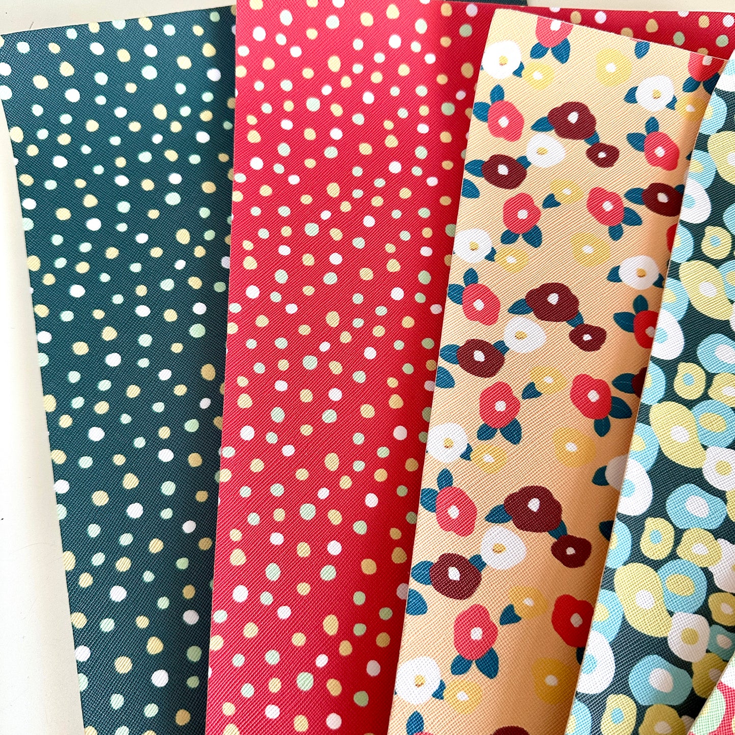 6pcs Floral / Polka Dot PU Sheets PU