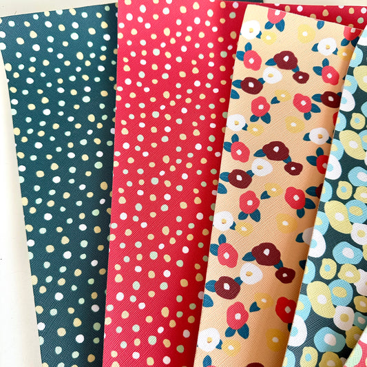 6pcs Floral / Polka Dot PU Sheets PU