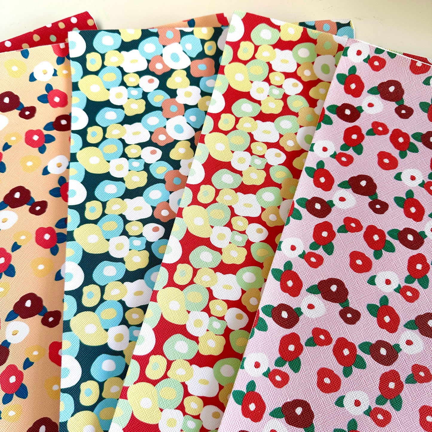 6pcs Floral / Polka Dot PU Sheets PU