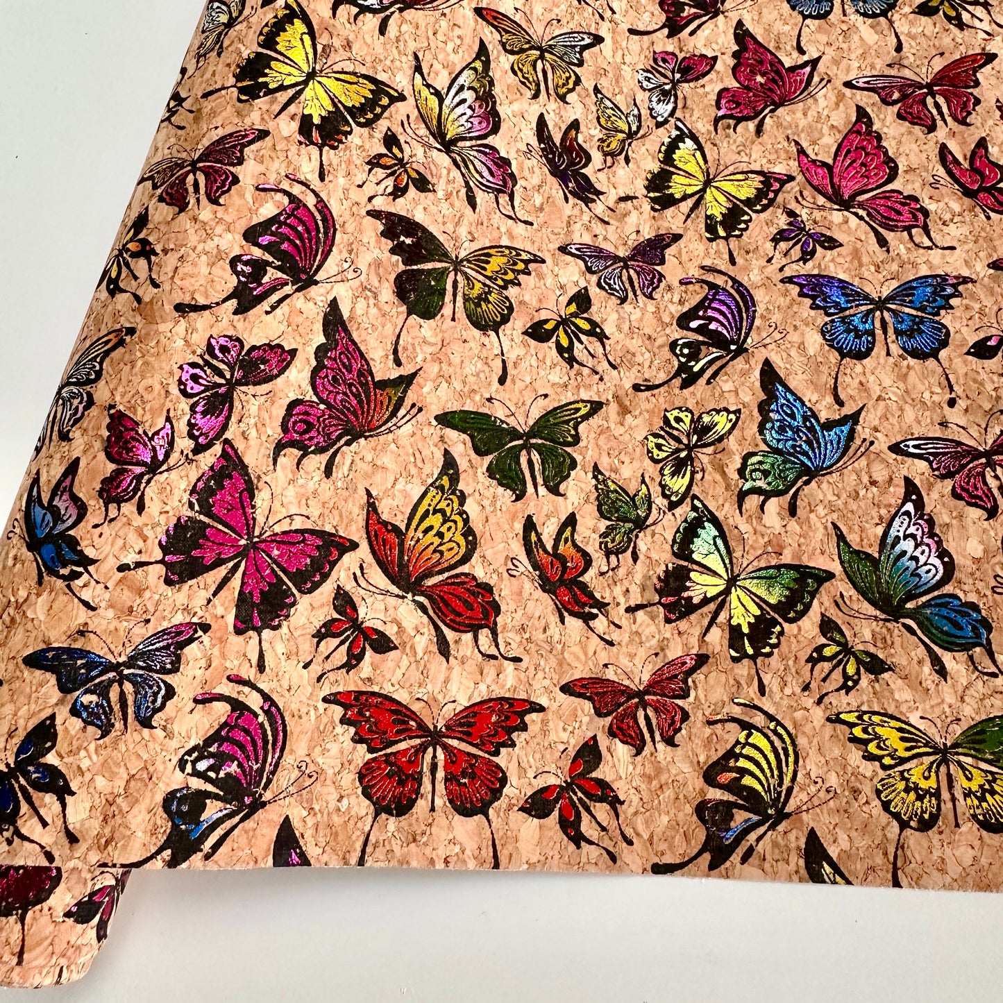 Cork Iridescent Butterflies 30cm x 135cm