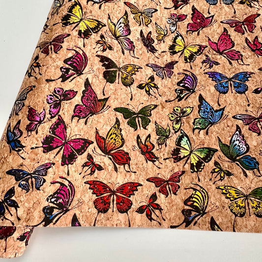 Cork Iridescent Butterflies 30cm x 135cm