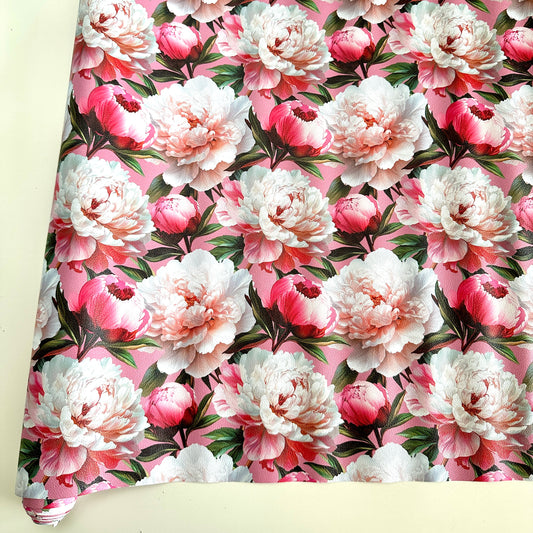 Lush Bloom 3D Peonies PU Roll 46cm x 135cm