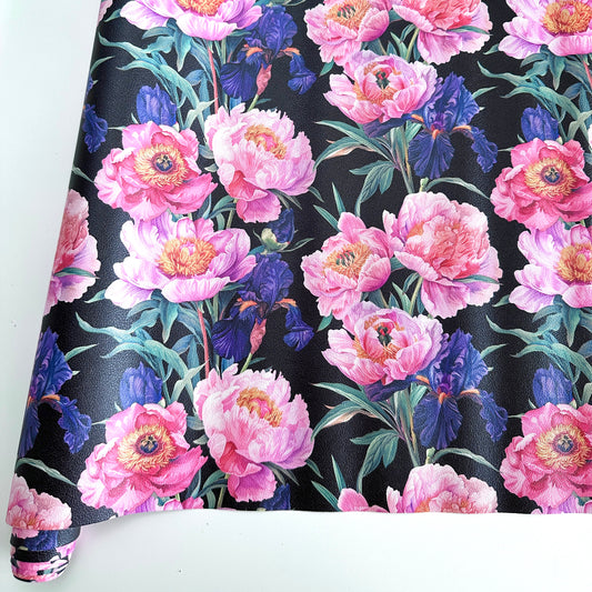Lush Bloom Irises and Peonies PU Roll 46cm x 135cm