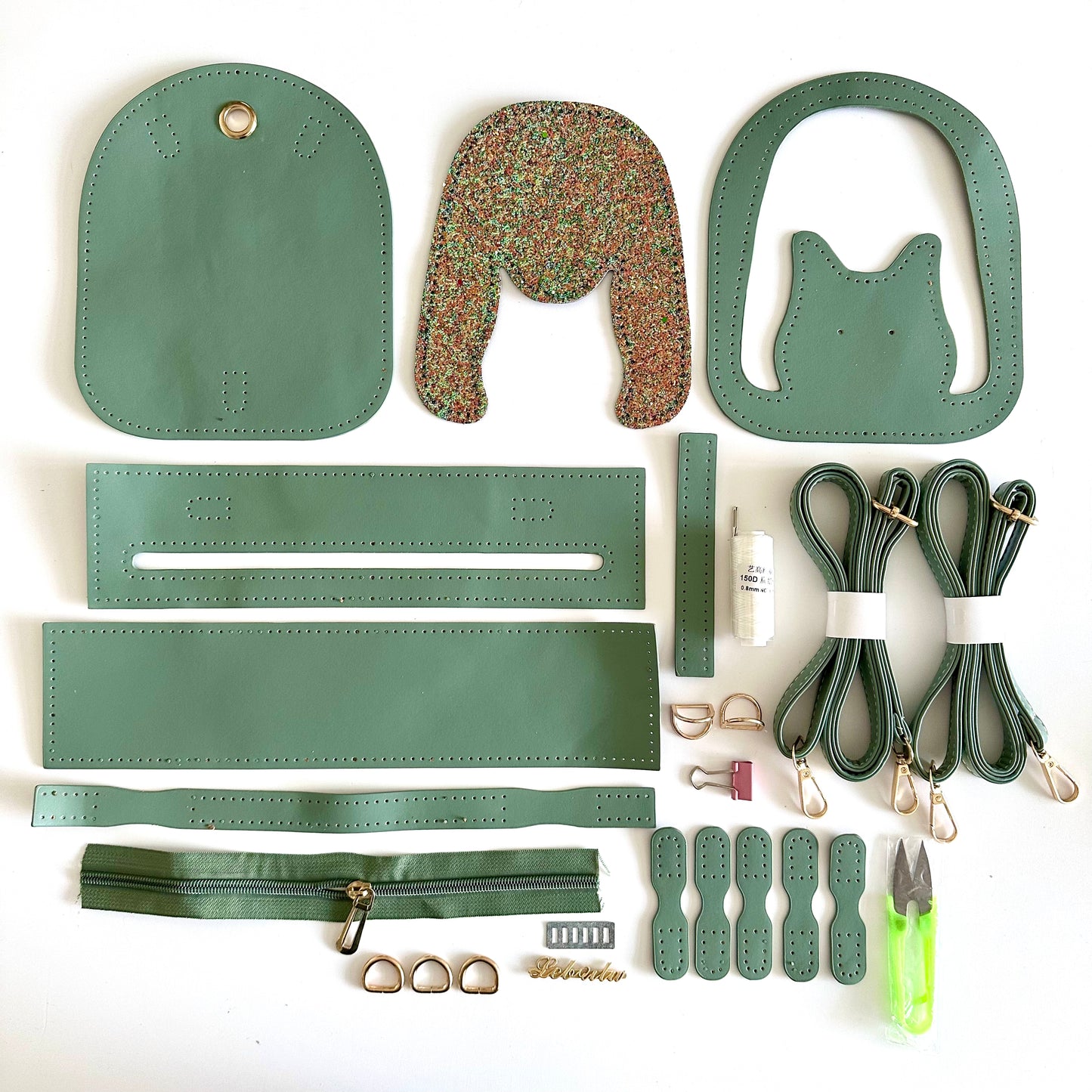 Sew Lisa Lam Miao Cat Bag Kit - Jade Green