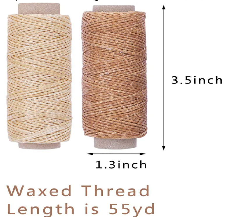 Waxed Saddle Stitch Sewing Thread - 12 Colours