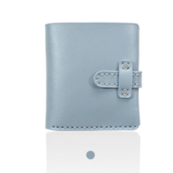 Sew Lisa Lam Porte Monnaie Real Leather Wallet - Steel Blue