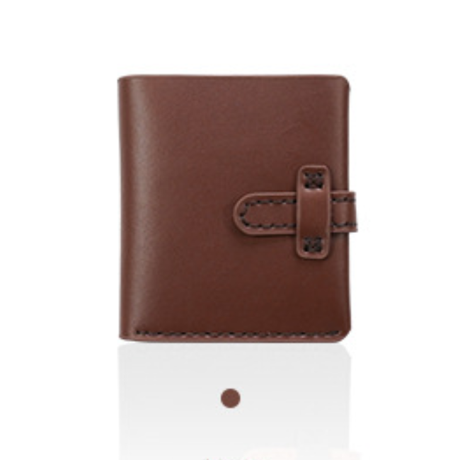 Sew Lisa Lam Porte Monnaie Real Leather Wallet - Walnut