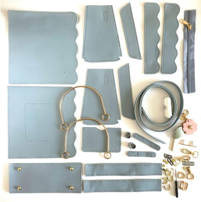 Sew Lisa Lam Camelia Bag Kit - Blue Grey