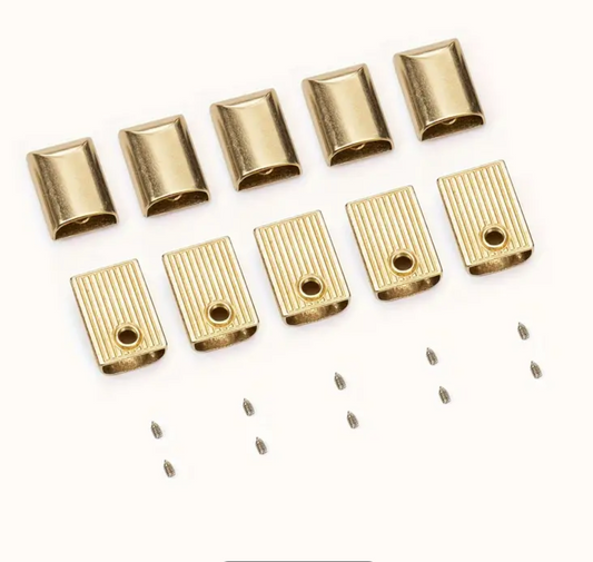 10pk Gold Zip Ends Caps