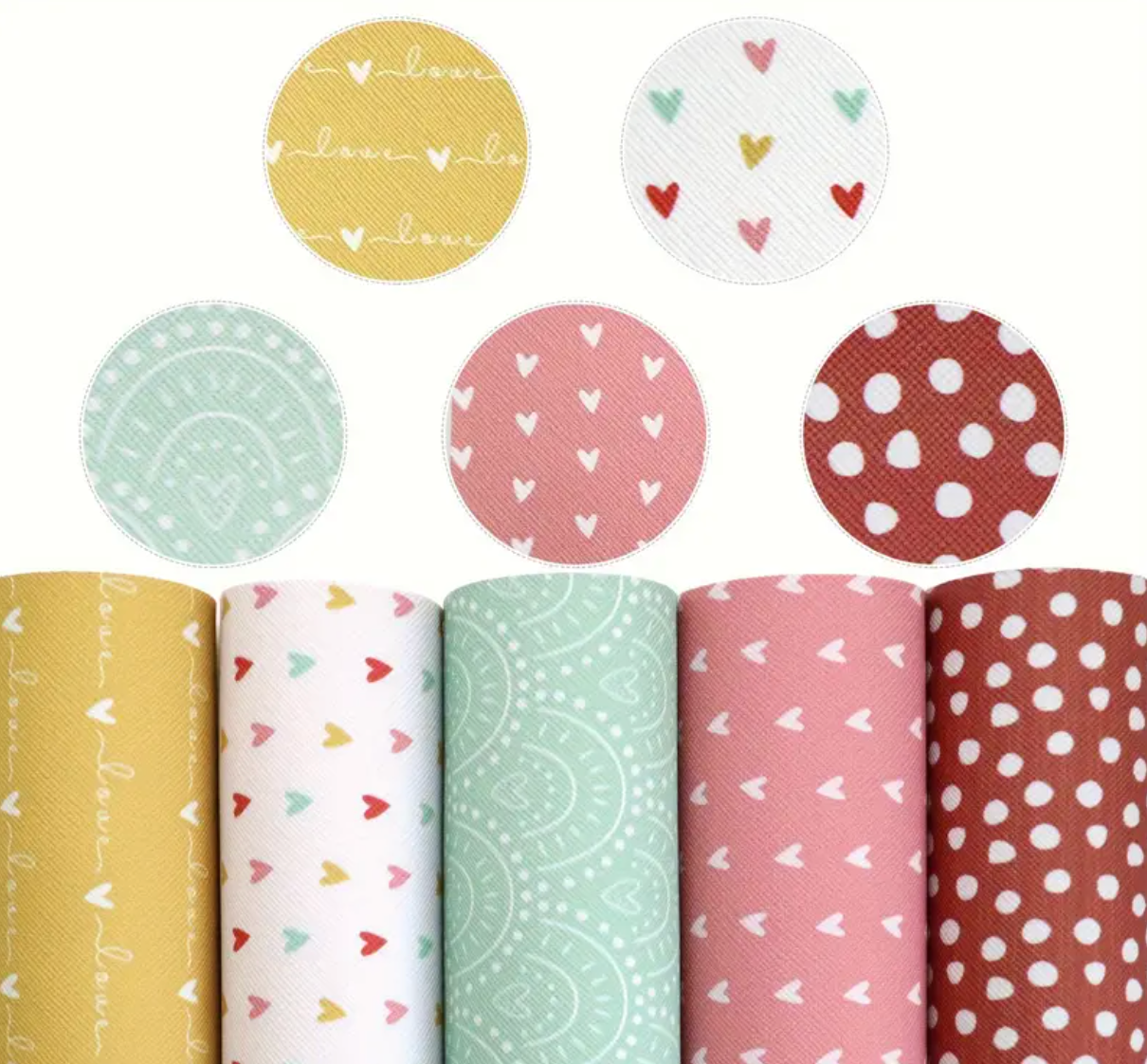 5pk Mixed PU Pack - Pretty Love Hearts  20cm x 33cm