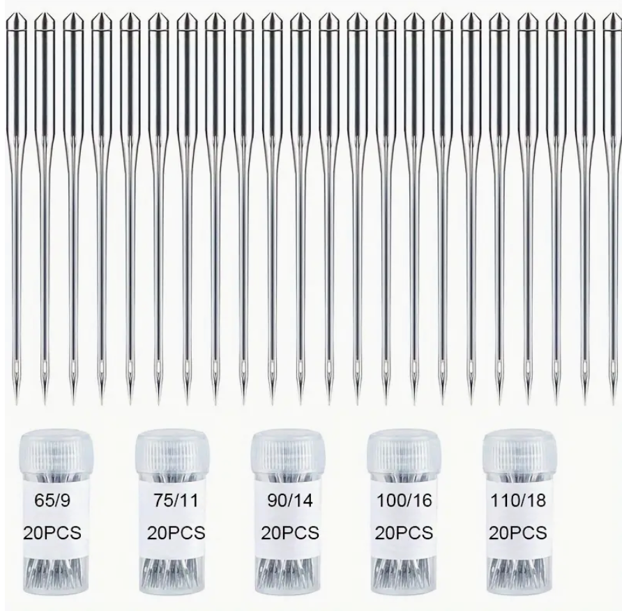 100 Pack Universal Machine Needles - Sizes 65 - 110