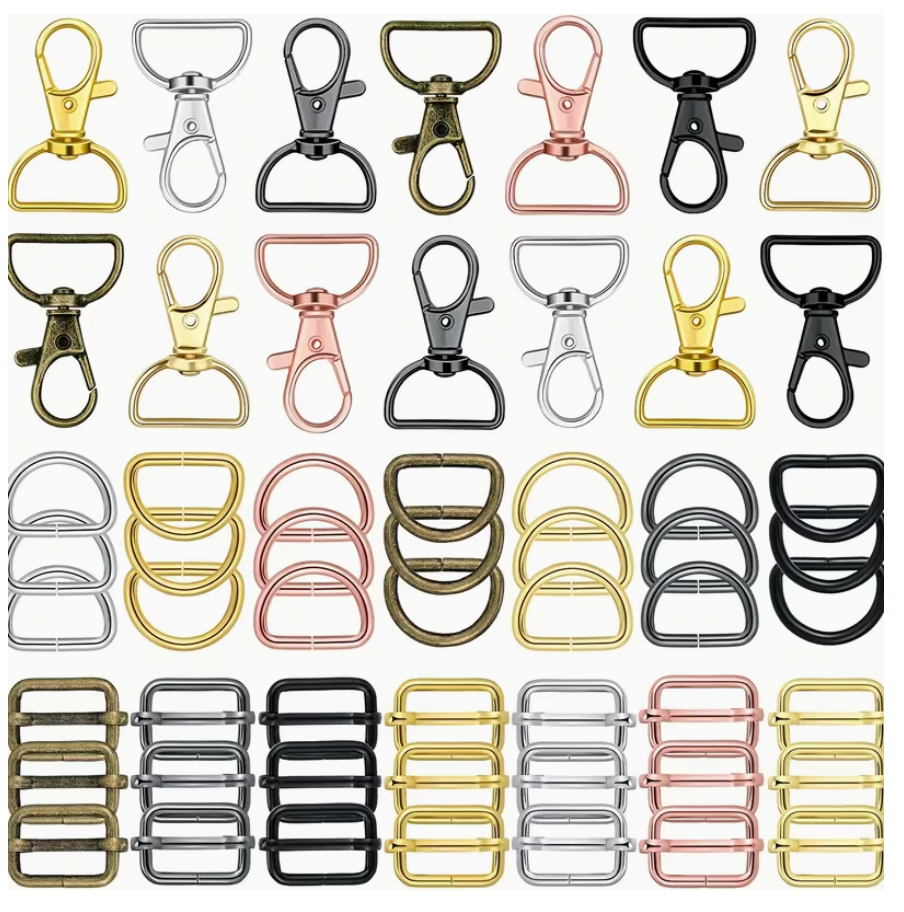 56pcs Snap hook, D-ring, and slider set - 6 colours