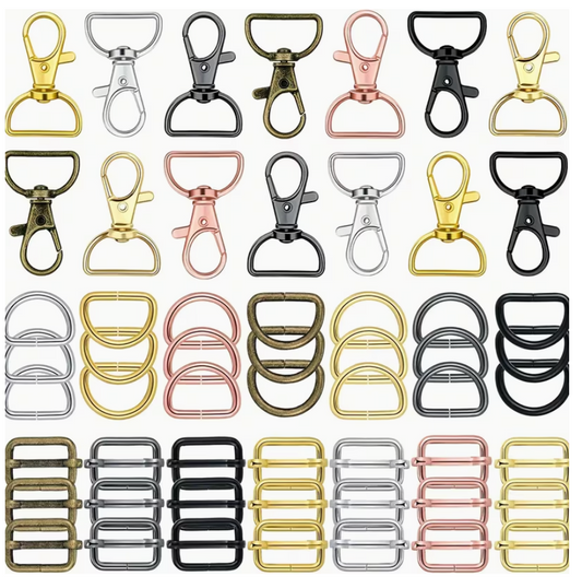 56pcs Snap hook, D-ring, and slider set - 6 colours