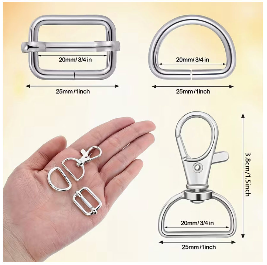 56pcs Snap hook, D-ring, and slider set - 6 colours