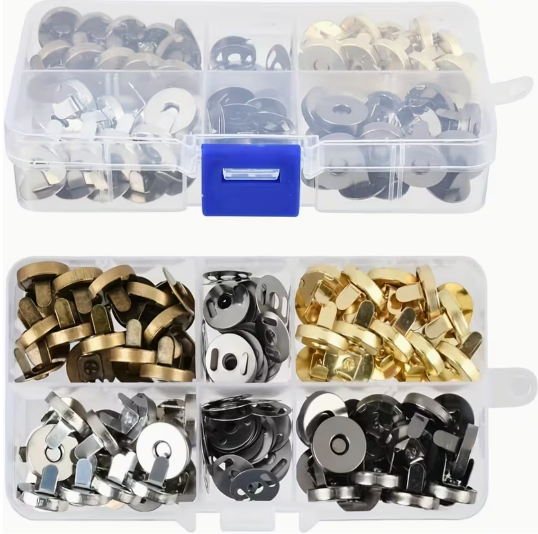 14mm Magnetic Snap Fasteners Set - 40pcs in 4 colours