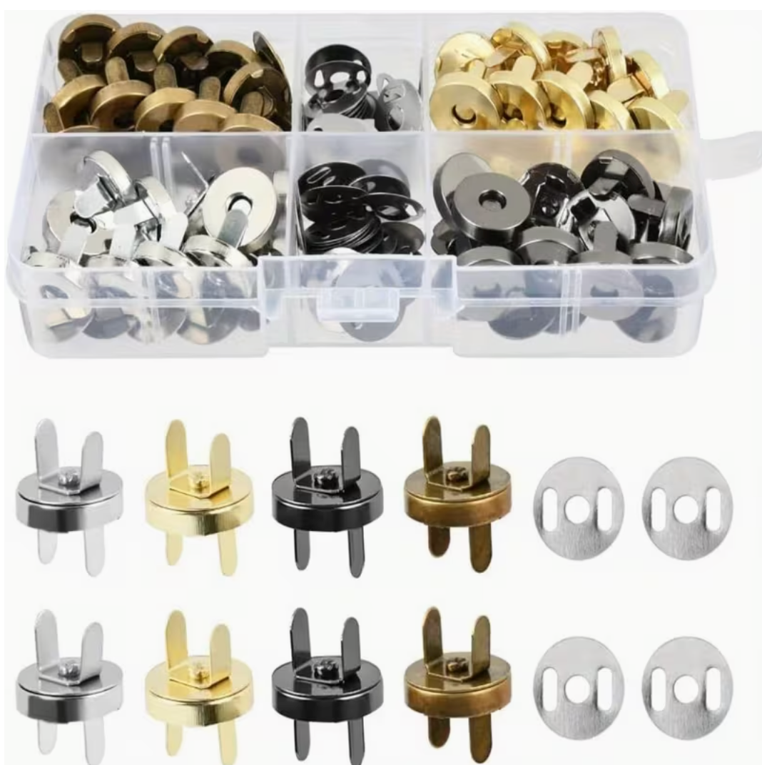 14mm Magnetic Snap Fasteners Set - 40pcs in 4 colours