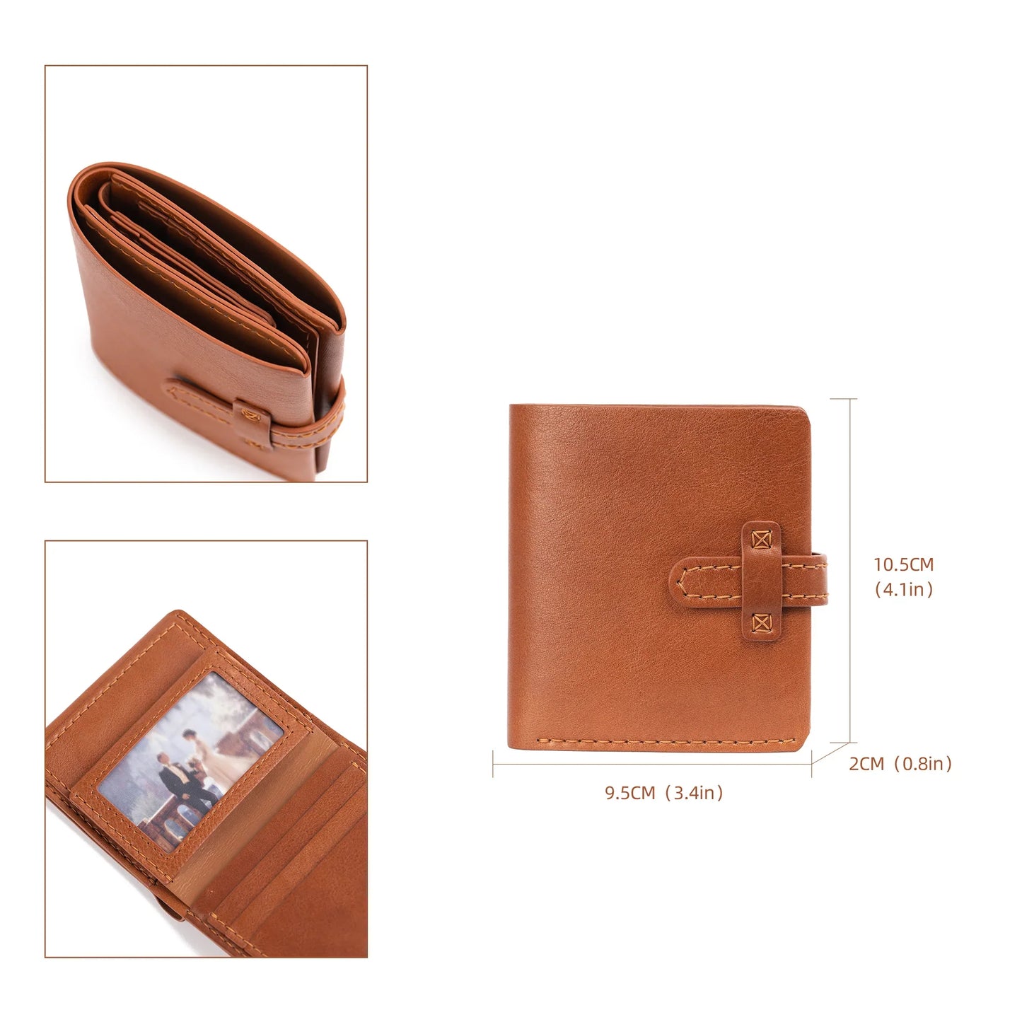 Sew Lisa Lam Porte Monnaie Real Leather Wallet - Walnut
